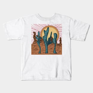 Funky Colorful Desert Landscape Kids T-Shirt